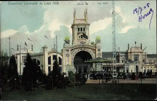 Ak Exposition universelle de Liege 1905, Les Halls