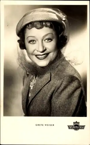 Ak Schauspielerin Grethe Weiser, Portrait