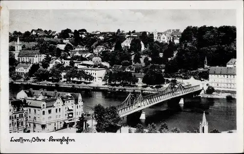 Ak Krosno Odrzańskie Crossen Oder Ostbrandenburg, Stadtpanorama, Brücke