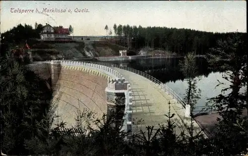 Ak Leśna Marklissa Schlesien, Queis Talsperre