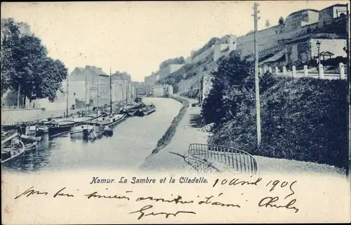 Ak Namur Wallonien, La Sambre et la Citadelle