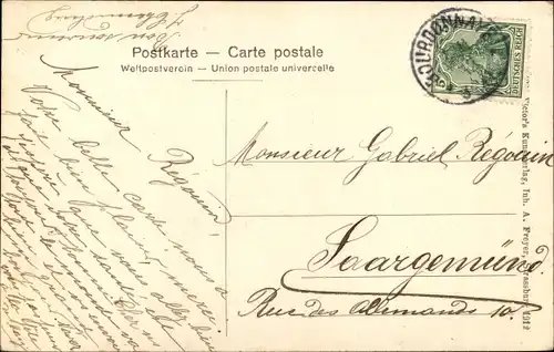 Ak Bourdonnay Moselle, Rue Principale avec Poste