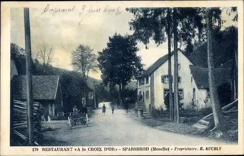 Ak Sparsbrod Haselbourg Lothringen Moselle, Restaurant a la Croix d'Or