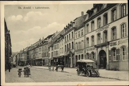 Ak St. Avold Lothringen Moselle, Lublerstraße, Pariser Hof, Auto