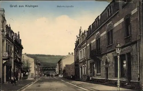 Ak Clouange Kluingen Lothringen Moselle, Bahnhofstraße
