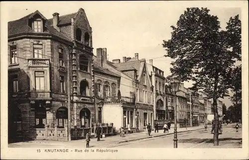 Ak Knutange Kneuttingen Nilvingen Lothringen Moselle, Rue de la Republique