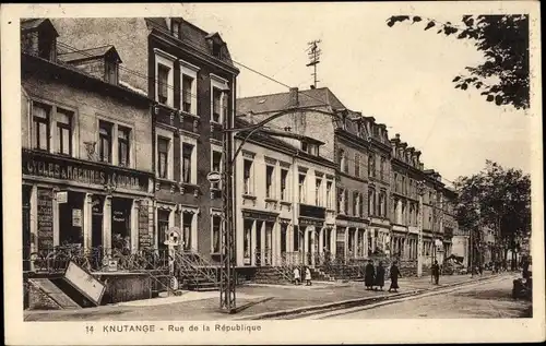 Ak Knutange Kneuttingen Nilvingen Lothringen Moselle, Rue de la Republique