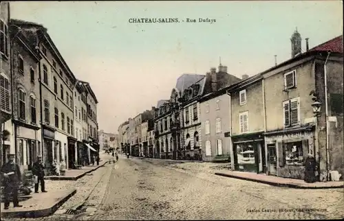 Ak Château Salins Lothringen Moselle, Rue Dufays