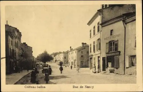 Ak Château Salins Lothringen Moselle, Rue de Nancy, Metzgerei