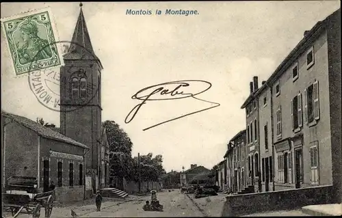 Ak Montois la Montagne Moselle, Ortsansicht, Kirche