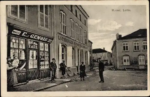 Ak Marsal Lothringen Moselle, Lothringer Hof, Geschäft, Maggi