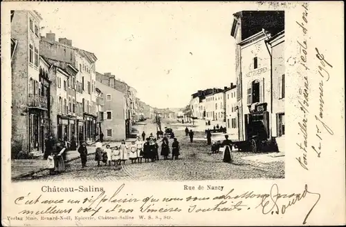 Ak Château Salins Lothringen Moselle, Rue de Nancy