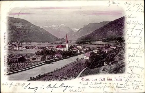 Ak Zell am Ziller in Tirol, Totalansicht