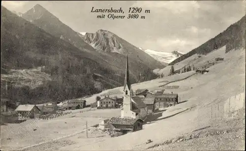 Ak Lanersbach Tux im Zillertal in Tirol, Gesamtansicht mit Olperer