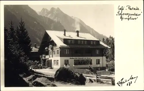 Ak Ginzling in Tirol, Cafe Restaurant Schwarzenstein, Fotograf Hans Hruschka