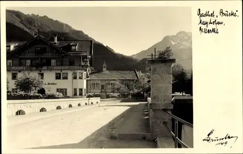 Ak Mayrhofen im Zillertal Tirol, Gasthof Brücke