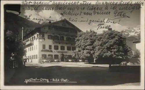 Ak Mayrhofen im Zillertal Tirol, Gasthof Denk, Alte Post