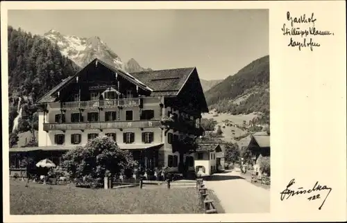 Ak Mayrhofen Tirol, Gasthof Stilluppklamm mit Alpen