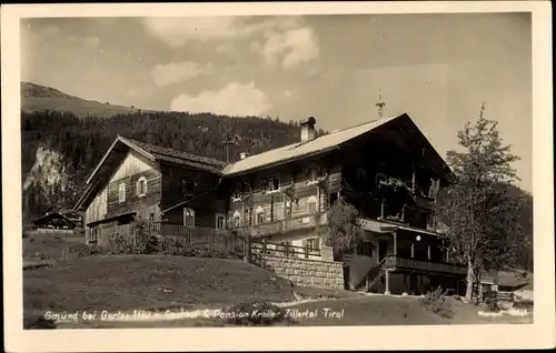 Ak Gmünd Gerlos im Zillertal Tirol, Gasthof und Pension Kröller