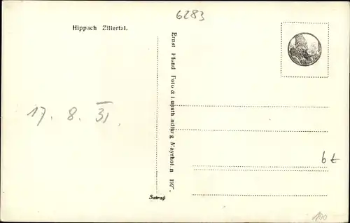 Ak Hippach Schwendberg in Tirol, Straßenpartie, Hund, Kirchturm