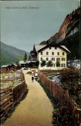 Ak Ginzling in Tirol, Gasthof Neu-Ginzling