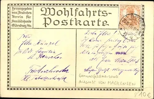 Ak Generalfeldmarschall August von Mackensen, Portrait am Kartentisch