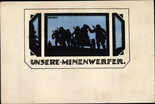 Künstler Ak Minenwerferkompagnie 85, Minenwerfer, Kaiserreich, I WK