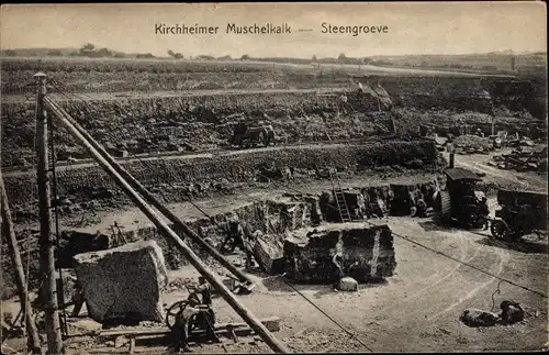 Ak Kirchheim in Unterfranken, Kirchheimer Muschelkalk, Steengroeve