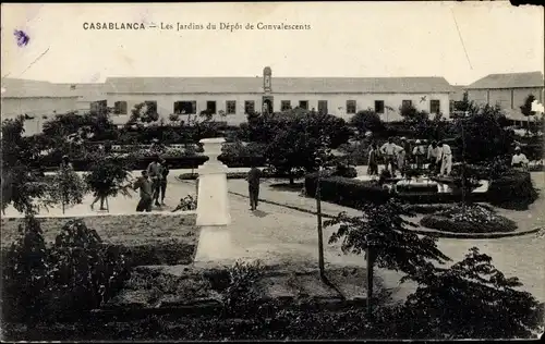 Ak Casablanca Marokko, Jardin du Depot de Convalescents, Lazarettgarten