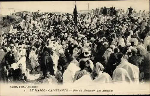 Ak Casablanca Marokko, Fete du Mouloud, les Aissaouas, Araber