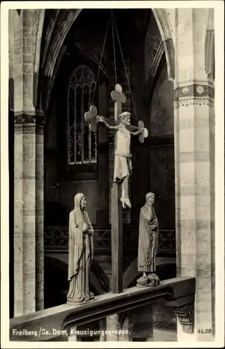Ak Freiberg in Sachsen, Dom, Kreuzigungsgruppe