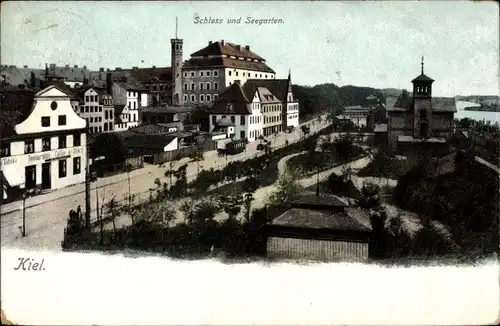 Ak Kiel in Schleswig Holstein, Schloss, Seegarten