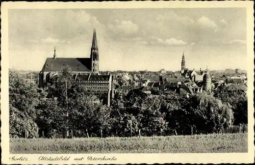 Ak Görlitz in der Lausitz, Altstadtbild mit Peterskirche