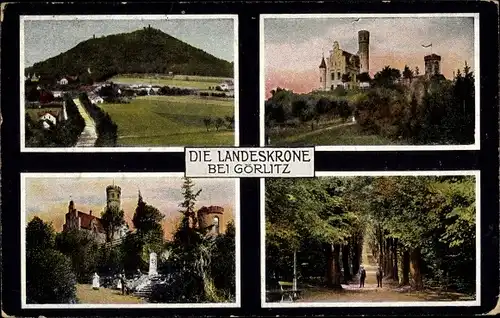 Ak Görlitz in der Lausitz, Landeskrone, Aussichtsturm, Forst