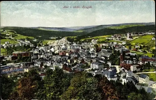 Ak Aue im Erzgebirge Sachsen, Gesamtansicht