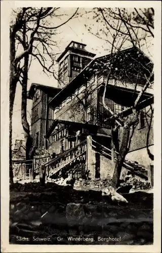 Ak Ostrau Bad Schandau Sächsische Schweiz, Großer Winterberg, Berghotel