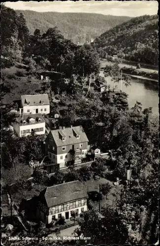 Ak Schmilka Bad Schandau Sächsische Schweiz, Teilansicht, Richters Horn