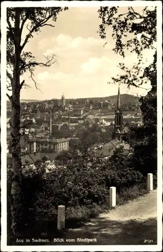 Ak Aue im Erzgebirge Sachsen, Blick vom Stadtpark