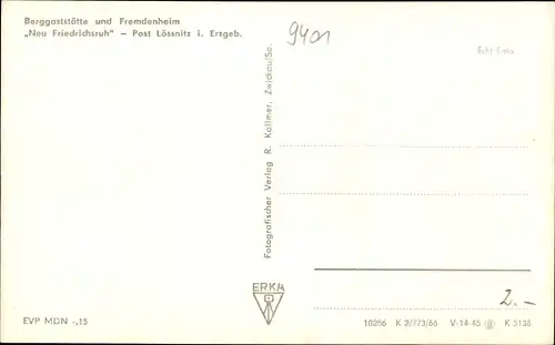 Ak Lößnitz im Erzgebirge, Berggaststätte Neu Friedrichsruh