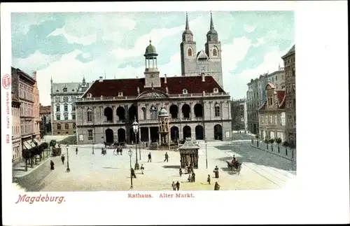 Ak Magdeburg, Rathaus und alter Markt