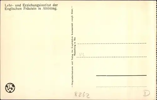 Ak Altötting in Oberbayern, Lehr- und Erziehungsinstitut d. Eglischen Fräulein