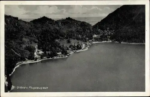 Ak Urfeld Kochel am See Oberbayern, Luftbild, Ort, Berge