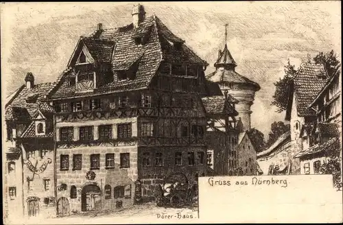 Künstler Ak Nürnberg in Mittelfranken Bayern, Dürer Haus