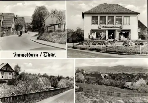 Ak Immelborn in Thüringen, Panorama, Straßenpartie, Geschäft, Teilansicht