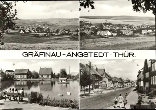 Ak Gräfinau Angstedt Ilmenau in Thüringen, Blick vom Hopfberg, Am Tonteich, Ilmenauer Straße