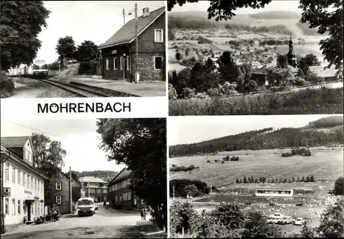 Ak Möhrenbach Ilmenau in Thüringen, Bahnhof, Großbreitenbacher Straße, Schwimmbad