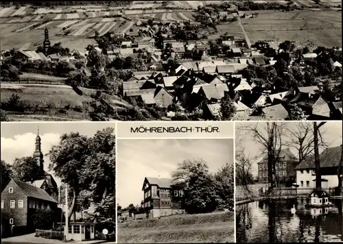 Ak Möhrenbach Ilmenau in Thüringen, Panorama, Bahnhofshotel Zum Langen Berg