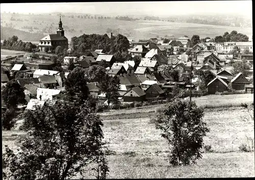 Ak Böhlen Großbreitenbach in Thüringen, Panorama mit Kirche