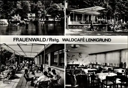 Ak Frauenwald am Rennsteig Ilmenau Thüringen, Waldcafé Lenkgrund