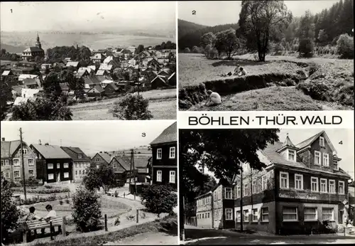 Ak Böhlen Großbreitenbach in Thüringen, Mühltal, Ortsmotiv, Gasthaus zur schönen Aussicht, Übersicht